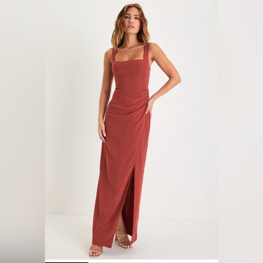 NWT! Lulus Elegant Rust Sleeveless Dress- wedding, event, bridesmaid